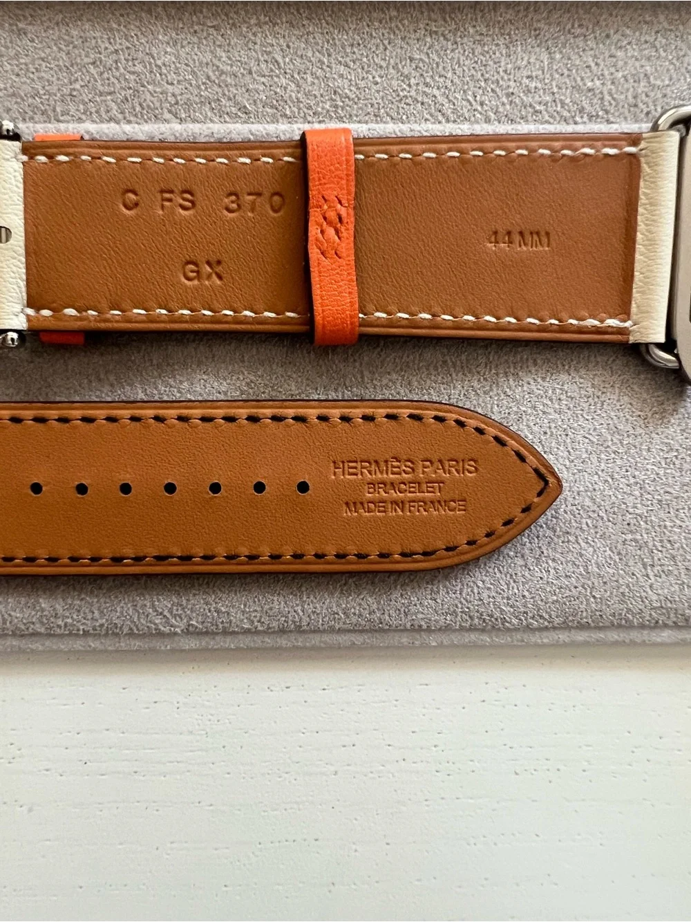 Hermes Apple Watch Band Single Tour Strap Tri Color 44mm NIB